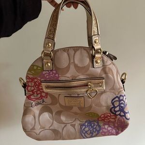 Coach Monogram Poppy Beige/Multicolour y2k Tote Bag